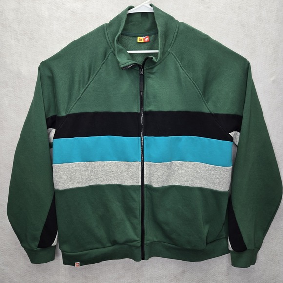 Lego Other - Lego Mens Sz XL Green Blue Black Gray Full Zip Hoodless Sweatshirt Target Collab